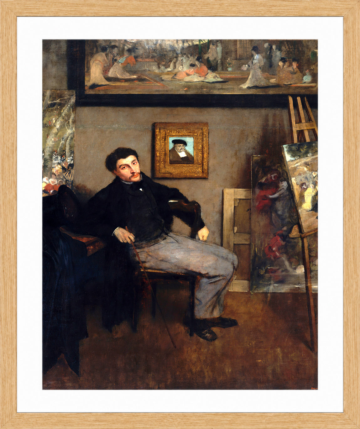 Edgar Degas Print, James-Jacques-Joseph Tissot (1836–1902) (ca in a light oak frame