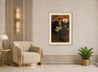 Edgar Degas Print, Lorenzo Pagans And Auguste De Gas (1871 - 1872) displayed in an Art Deco interior