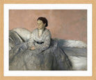 Edgar Degas Print, Madame René de Gas (1872-1873) in a light oak frame