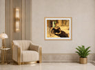 Edgar Degas Print, Madame Théodore Gobillard (Yves Morisot, 1838–1893) (1869) displayed in an Art Deco interior