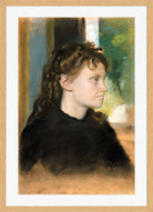 Edgar Degas Print, Madame Théodore Gobillard (Yves Morisot, 1838–1893) (1869) in a light oak frame