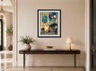 Edgar Degas Print, Mademoiselle Bécat at the Café des Ambassadeurs (1885) displayed above a console table