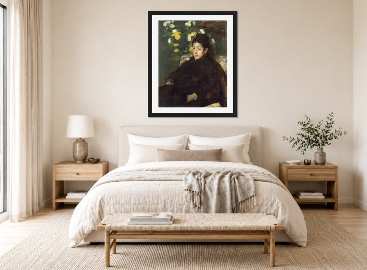 Edgar Degas Print, Mademoiselle Malo (c displayed above a bed