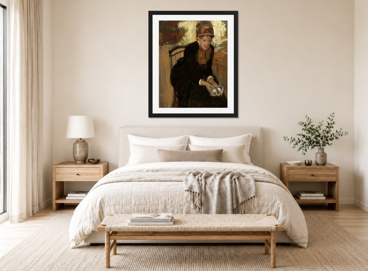 Edgar Degas Print, Mary Cassatt (c displayed above a bed