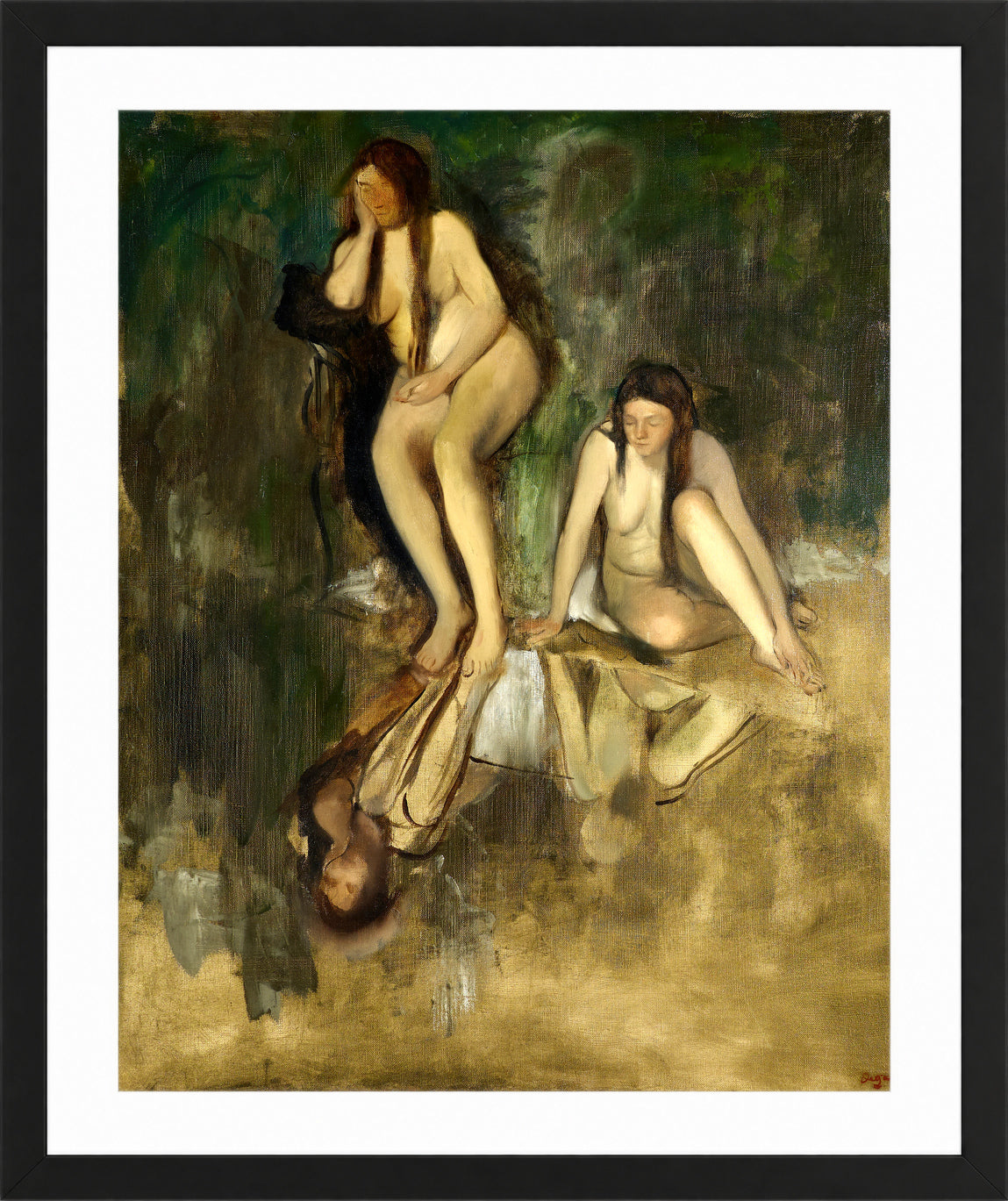 Edgar Degas Print, Mlle Fiocre dans le ballet La Source (Mademoiselle Fiocre in the ballet La Source) (between 1866 and 1868) in a black frame