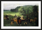 Edgar Degas Print, On The Racecourse (The Race) (Around 1861-1862) in a black frame