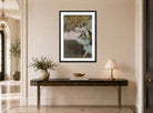 Edgar Degas Print, On the Stage (1876–1877) displayed above a console table