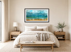 Edgar Degas Print, Plage À Marée Basse (1869) displayed above a bed