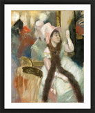 Edgar Degas Print, Portrait after a Costume Ball (Portrait of Madame Dietz-Monnin) (1879) in a black frame