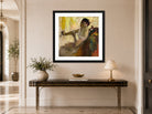 Edgar Degas Print, Portrait de Mlle Rose Caron (Portrait of Rose Caron) (circa 1892) displayed above a console table