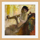 Edgar Degas Print, Portrait de Mlle Rose Caron (Portrait of Rose Caron) (circa 1892) in a light oak frame