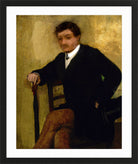 Edgar Degas Print, Portrait d’homme assis (circa 1864-68) in a black frame