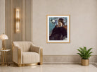 Edgar Degas Print, Portrait of a Woman (1877) displayed in an Art Deco interior
