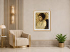 Edgar Degas Print, Portrait of a Young Woman (ca displayed in an Art Deco interior
