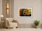 Edgar Degas Print, Portrait of Estelle Musson Degas (1872) displayed in an Art Deco interior