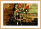 Edgar Degas Print, Portrait of Estelle Musson Degas (1872) in a light oak frame
