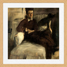 Edgar Degas Print, Portrait of Madame Jeantaud (1877) in a light oak frame