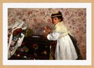 Edgar Degas Print, Portrait of Mlle. Hortense Valpinçon (c in a light oak frame