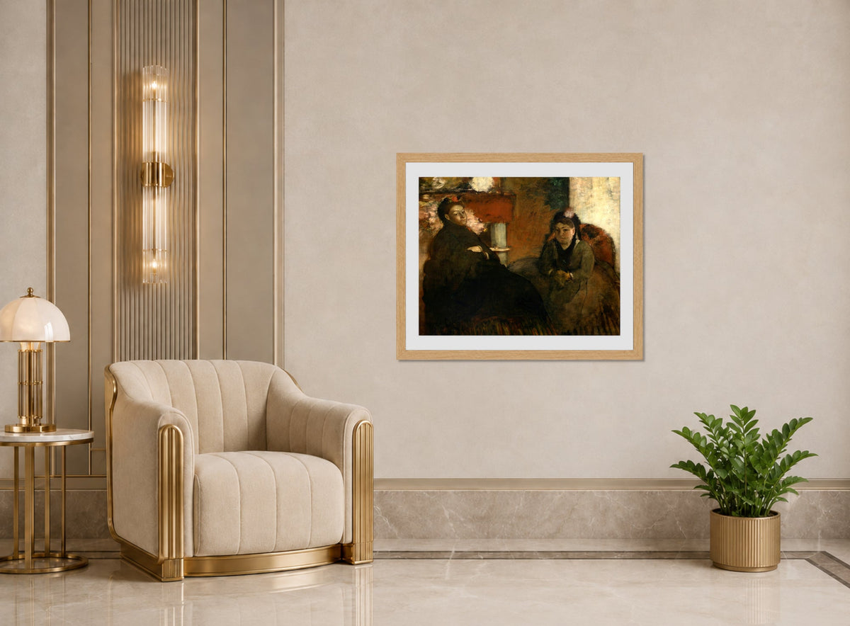 Edgar Degas Print, Portrait of Mme displayed in an Art Deco interior
