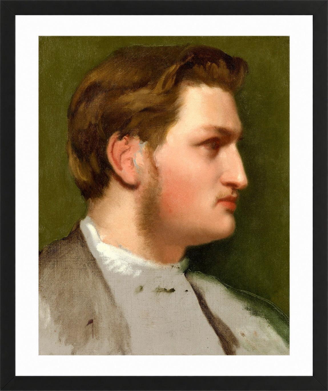 Edgar Degas Print, Portrait of Paul Valpinçon (c in a black frame