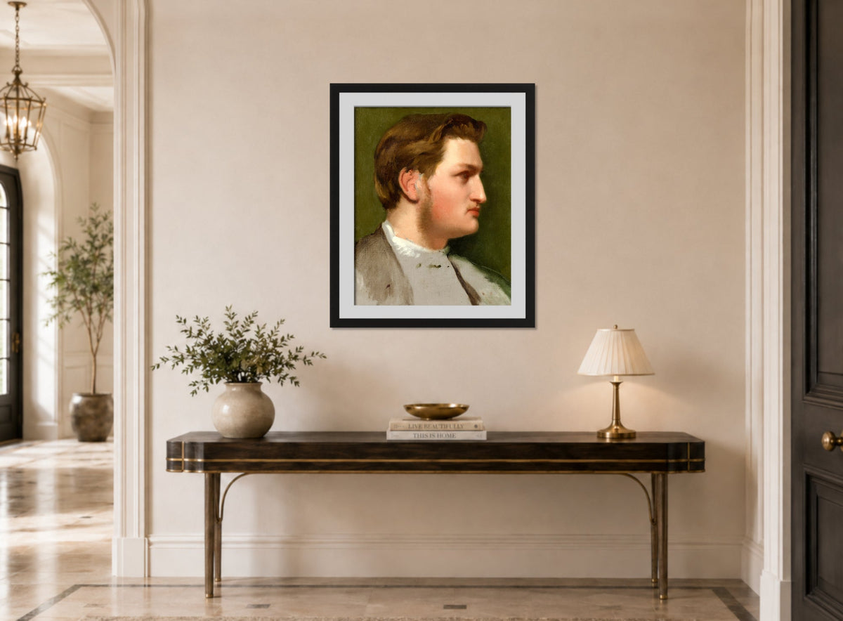 Edgar Degas Print, Portrait of Paul Valpinçon (c displayed above a console table