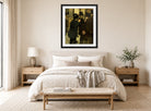 Edgar Degas Print, Portraits At The Stock Exchange (1878 - 1879) displayed above a bed