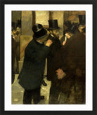 Edgar Degas Print, Portraits At The Stock Exchange (1878 - 1879) in a black frame