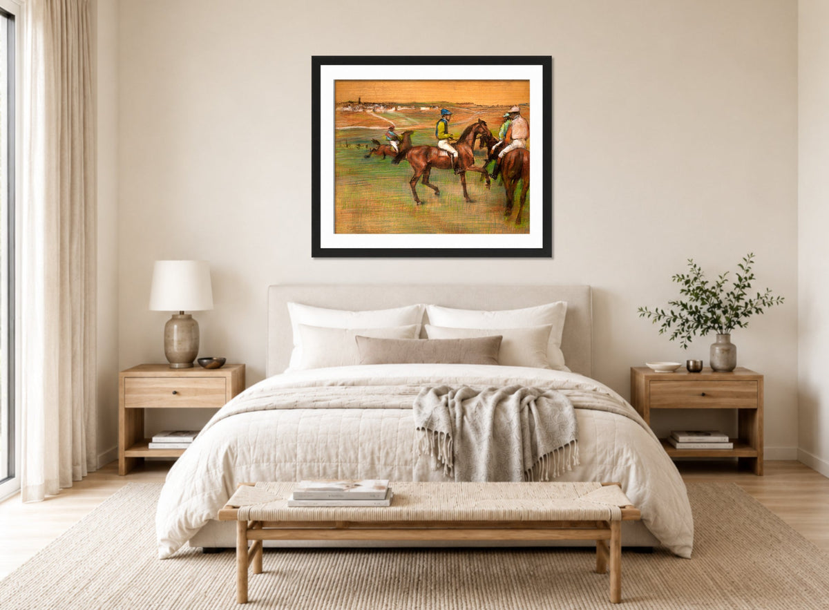 Edgar Degas Print, Race Horses (ca displayed above a bed