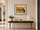 Edgar Degas Print, Race Horses (ca displayed above a console table