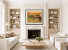 Edgar Degas Print, Race Horses (ca displayed in a Scandinavian living room