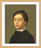 Edgar Degas Print, René de Gas (1855) in a light oak frame