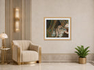 Edgar Degas Print, Retiring (1879–1888) displayed in an Art Deco interior