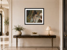 Edgar Degas Print, Retiring (1879–1888) displayed above a console table