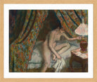 Edgar Degas Print, Retiring (1879–1888) in a light oak frame