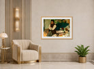 Edgar Degas Print, Retrato de Diego Martelli (1879) displayed in an Art Deco interior