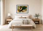 Edgar Degas Print, Retrato de Diego Martelli (1879) displayed above a bed