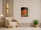 Edgar Degas Print, Self-Portrait displayed in an Art Deco interior