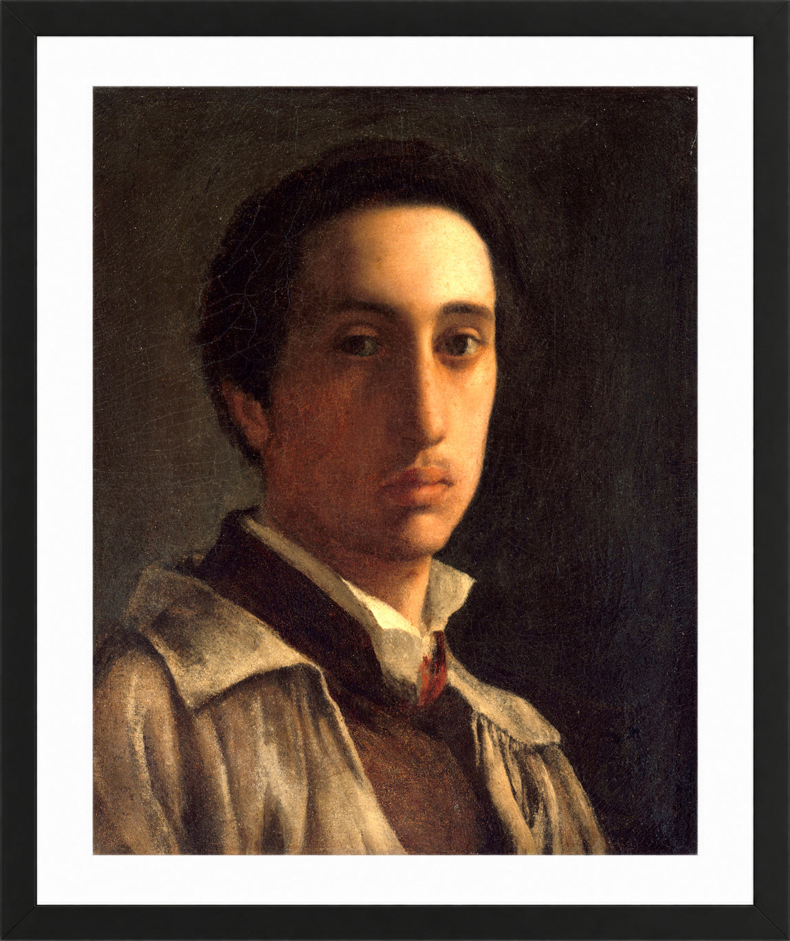Edgar Degas Print, Self-Portrait (ca in a black frame