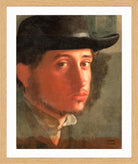 Edgar Degas Print, Self-Portrait in a light oak frame