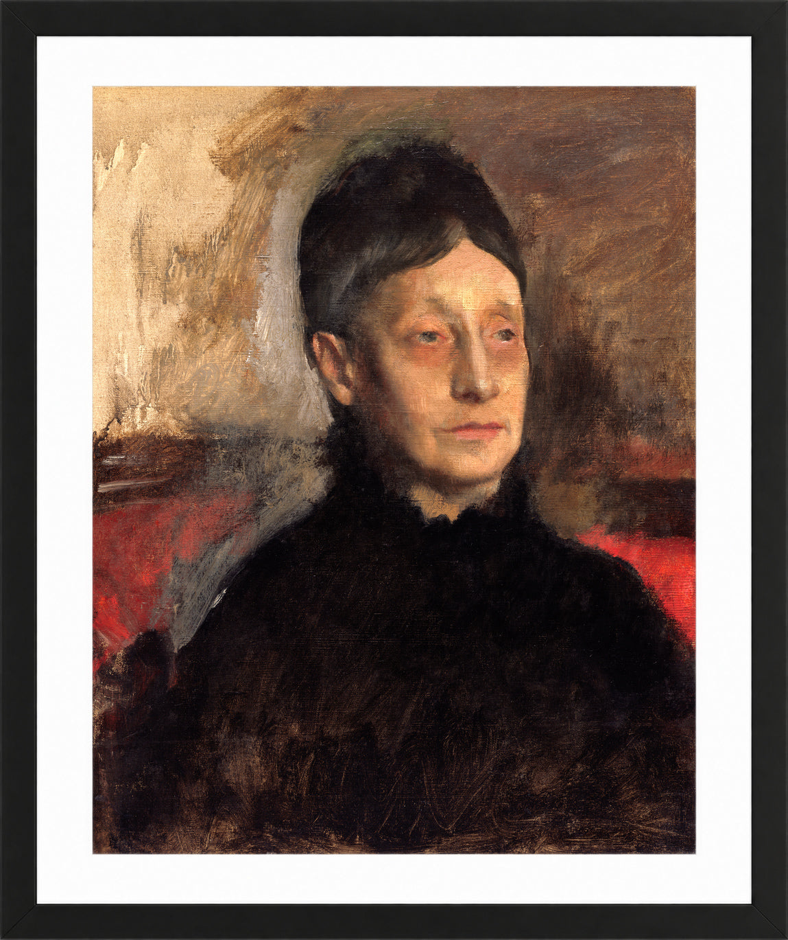 Edgar Degas Print, Stefanina Primicile Carafa, Marchioness of Cicerale and Duchess of Montejasi (c in a black frame