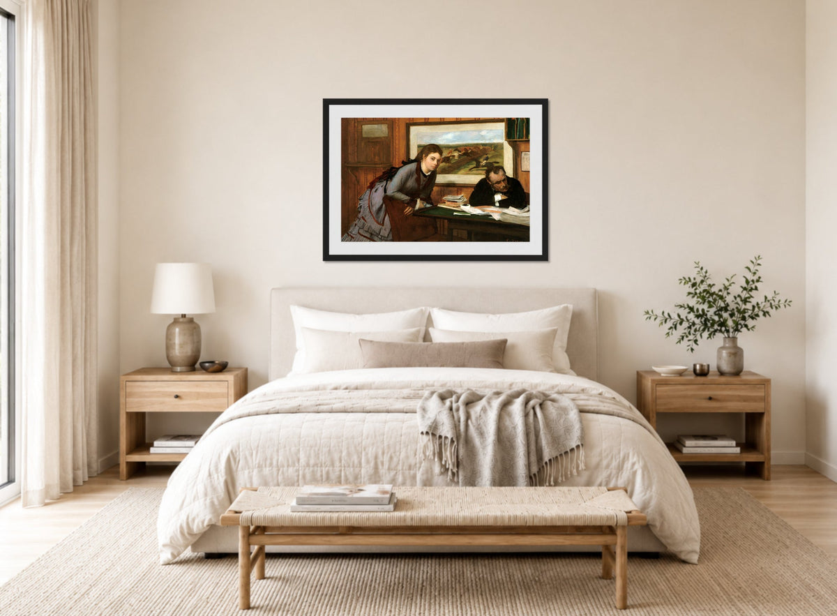 Edgar Degas Print, Sulking (ca displayed above a bed
