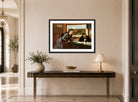 Edgar Degas Print, Sulking (ca displayed above a console table