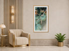 Edgar Degas Print, Swaying Dancer (Dancer in Green) (from 1877 until 1879) displayed in an Art Deco interior