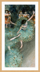 Edgar Degas Print, Swaying Dancer (Dancer in Green) (from 1877 until 1879) in a light oak frame
