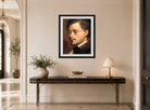 Edgar Degas Print, Tête d’homme (ca 1864) displayed above a console table