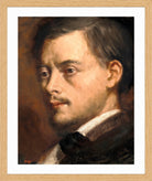 Edgar Degas Print, Tête d’homme (ca 1864) in a light oak frame