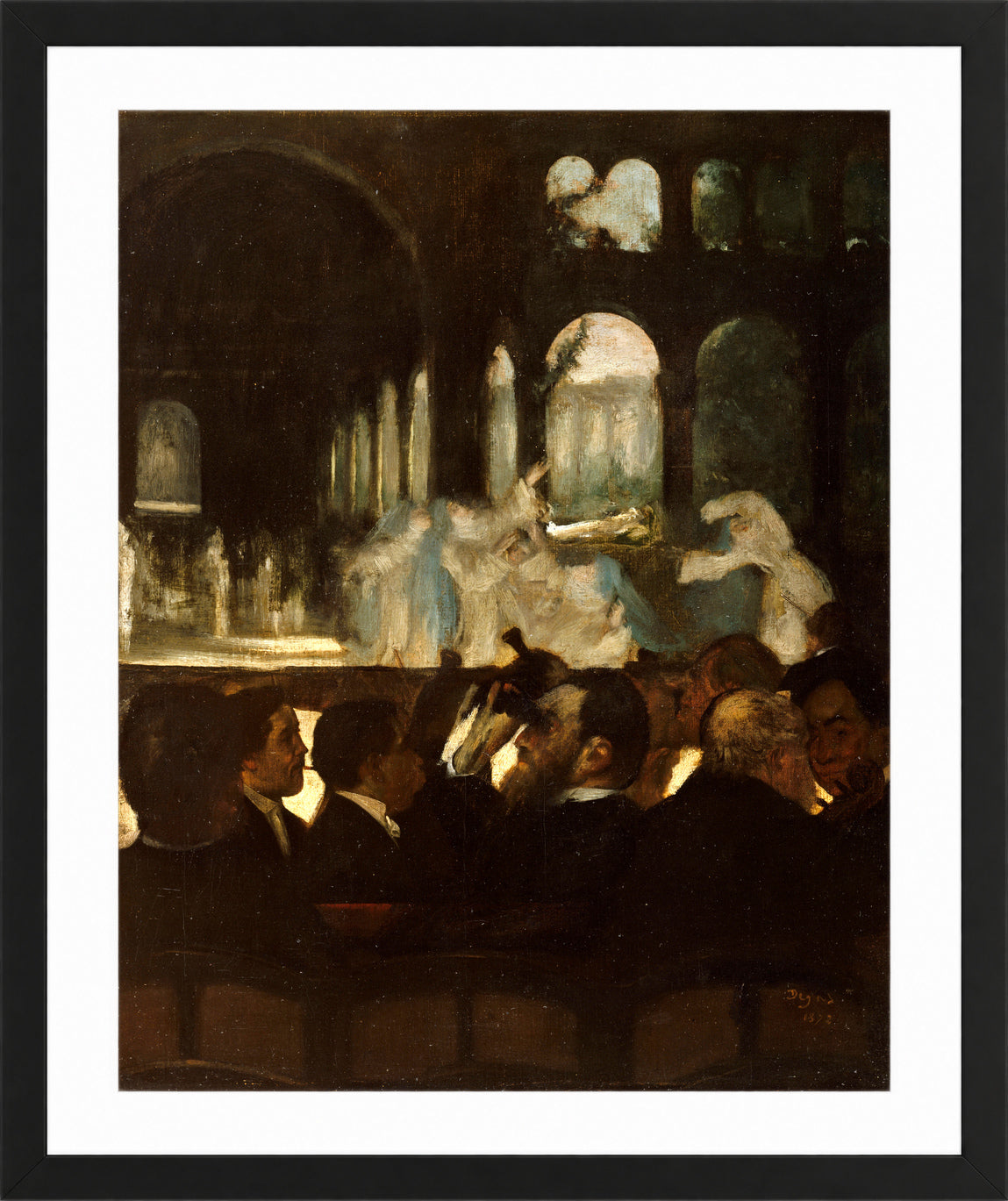 Edgar Degas Print, The Ballet from ‘Robert le Diable’ (1871) in a black frame