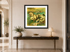 Edgar Degas Print, The Bathers (1885-95) displayed above a console table