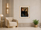 Edgar Degas Print, The Bellelli Sisters (Giovanna and Giuliana Bellelli) (1865-1866) displayed in an Art Deco interior