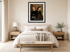 Edgar Degas Print, The Bellelli Sisters (Giovanna and Giuliana Bellelli) (1865-1866) displayed above a bed
